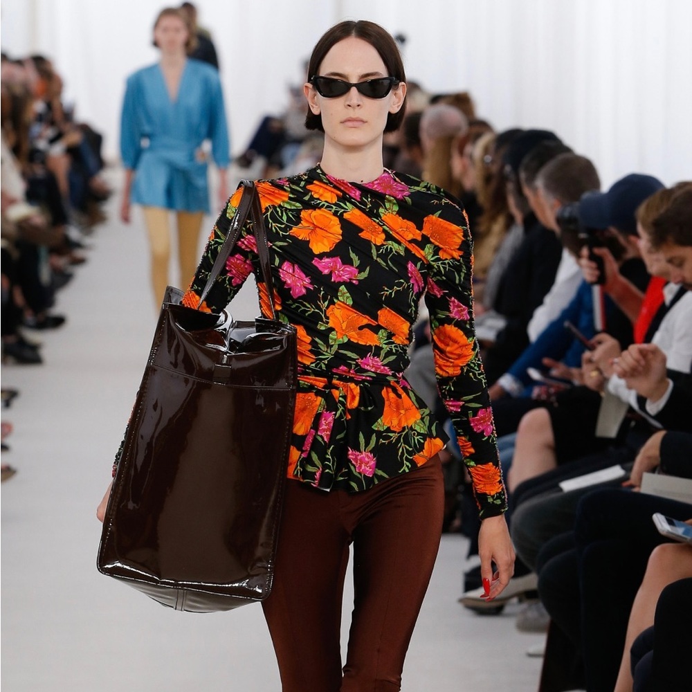 BALENCIAGA SS17 RUCHED FLORAL TOP